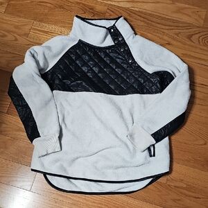 Abercrombie & Fitch Ivory and Black Quilted Collar Jacket